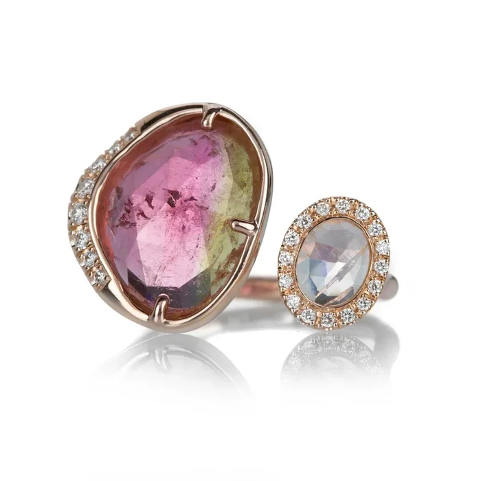 Tourmaline & Moonstone Galaxy Ring