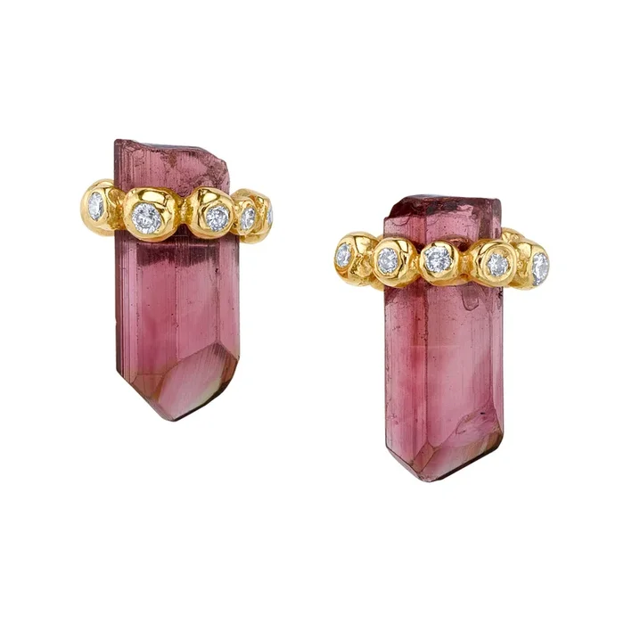Tourmaline Crystal Studs
