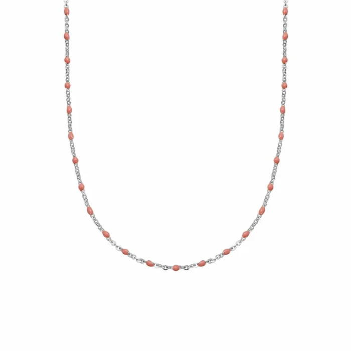 Treasures Pink Beaded Necklace Sterling Silver