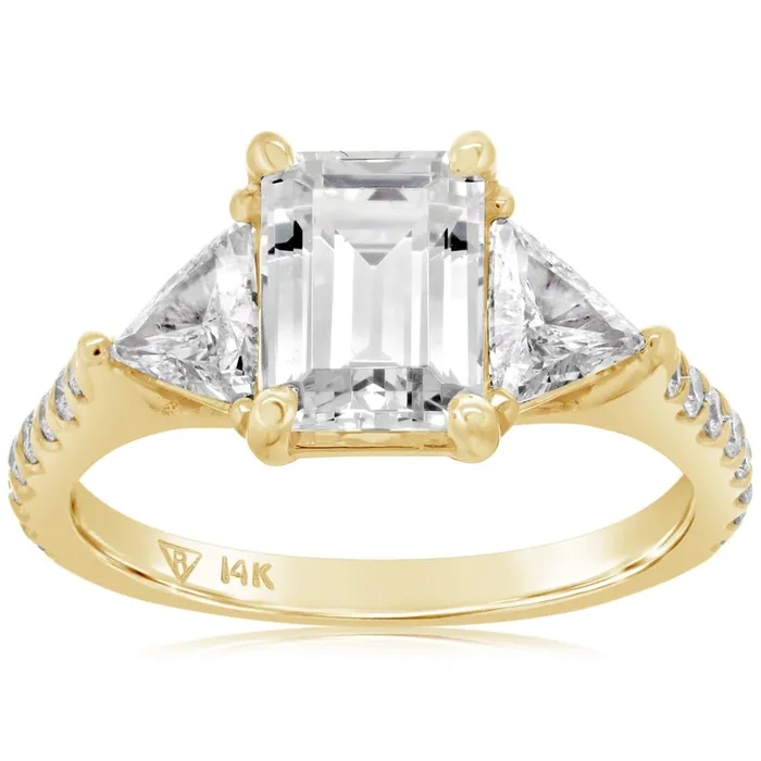 Trillion & Round Side Stone Engagement Ring Setting