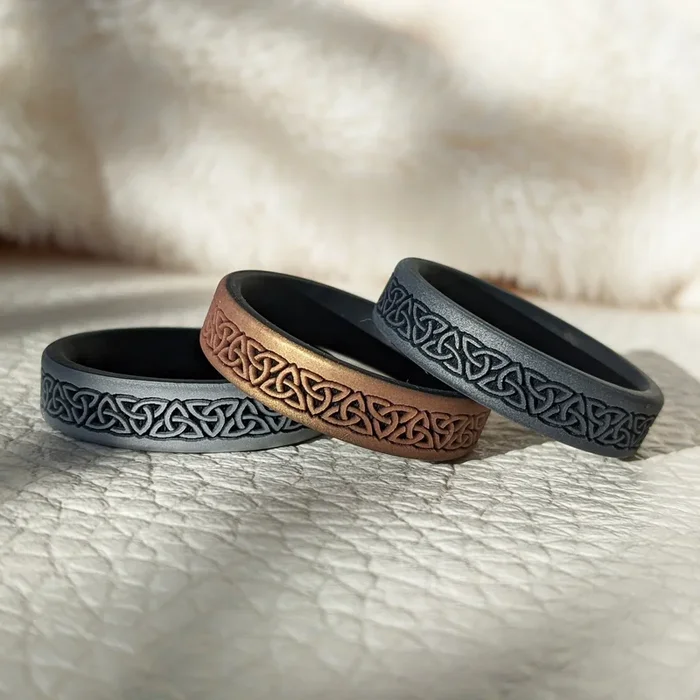 Trinity Silicone Ring – Engraved Dual Layer 6mm