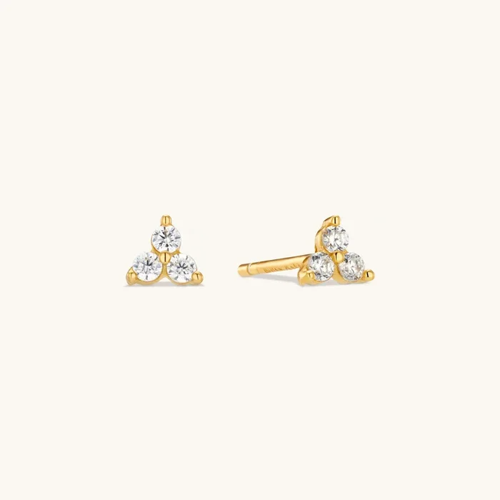 Trinity Stud Earrings Gold