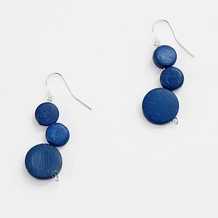 Triple Bead Royal Blue Taylor Earrings