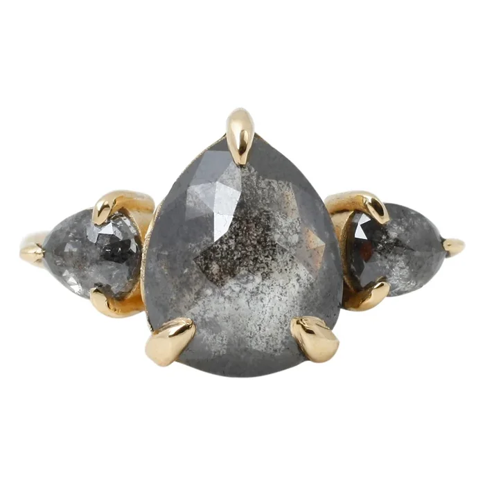 Triple Dark Salt + Pepper Ring