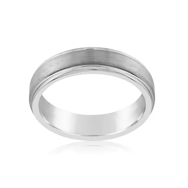 TRITON White Tungsten Carbide Wedding Band