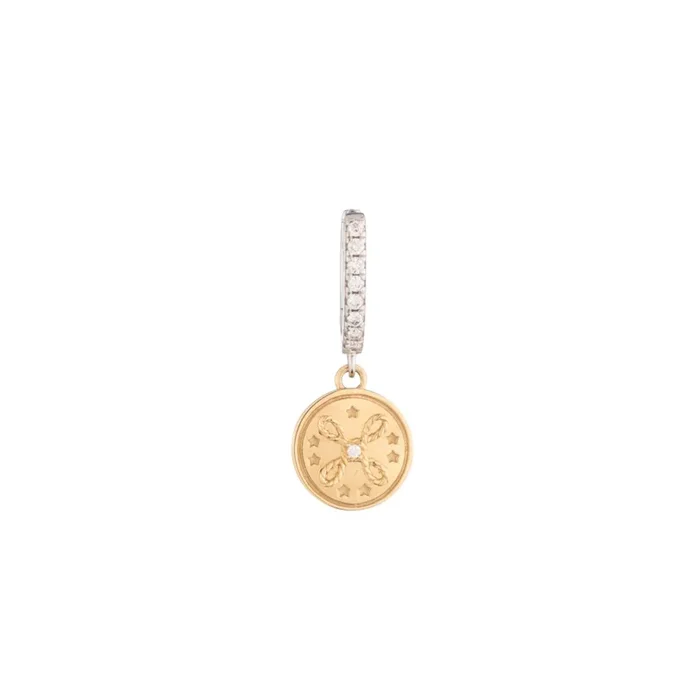 True Love Miniature Medallion Earring : in Yellow Gold