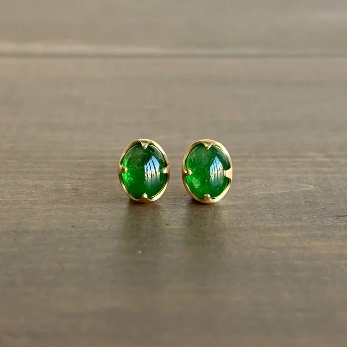 Tsavorite Garnet Claw Earrings