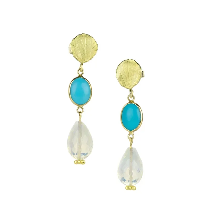 Turquoise and Ethiopian Opal Earrings