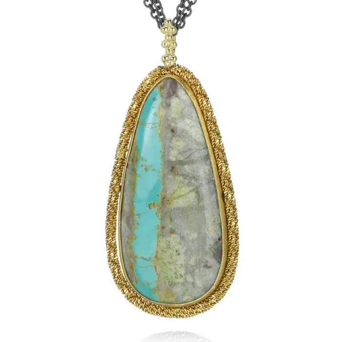 Turquoise and Silver Diamond Necklace