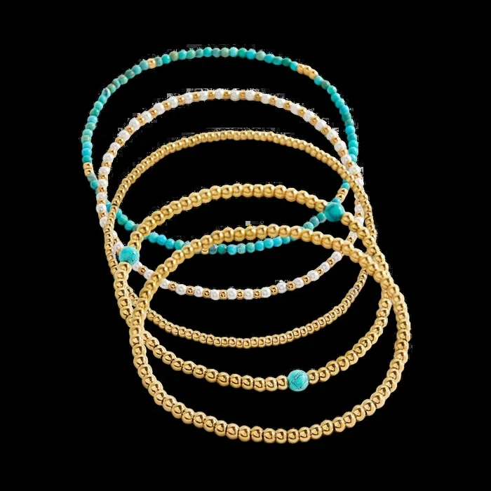 Turquoise Beaded Bracelet Stacking Set