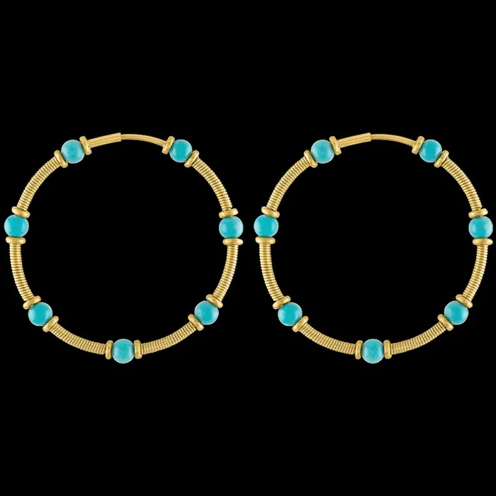 Turquoise Zeno Hoop Earrings