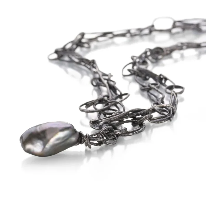 Twig Necklace with Tahitian Pearl
