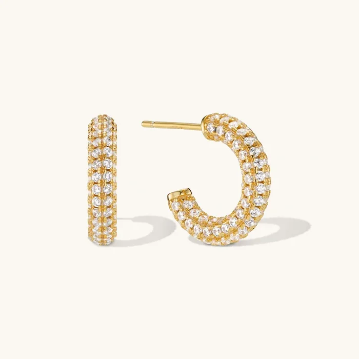 Twilight Crystal Hoop Earrings Gold