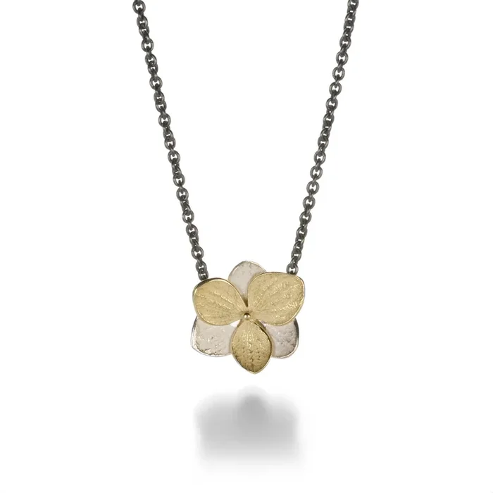 Twin Hydrangea Pendant Necklace