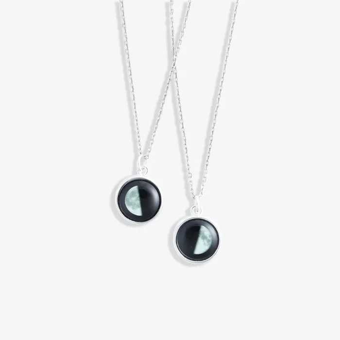 Twin Souls Necklace Set (Two Half Moons)