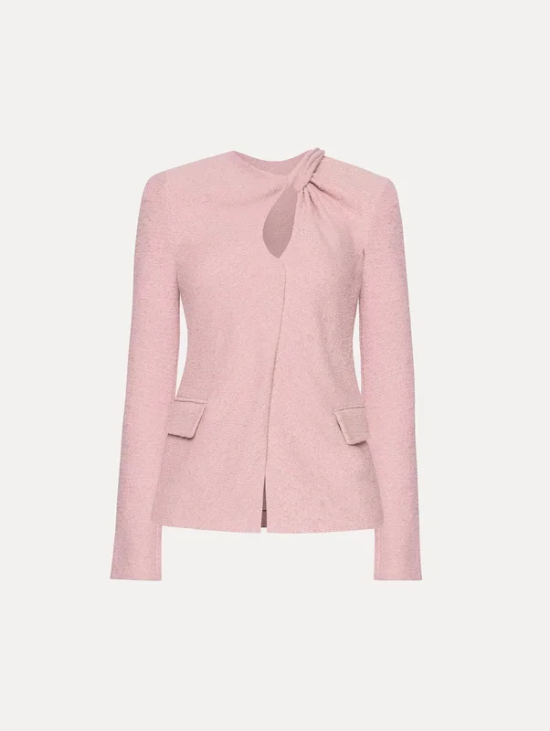 Twist-Detailed Tweed Jacket