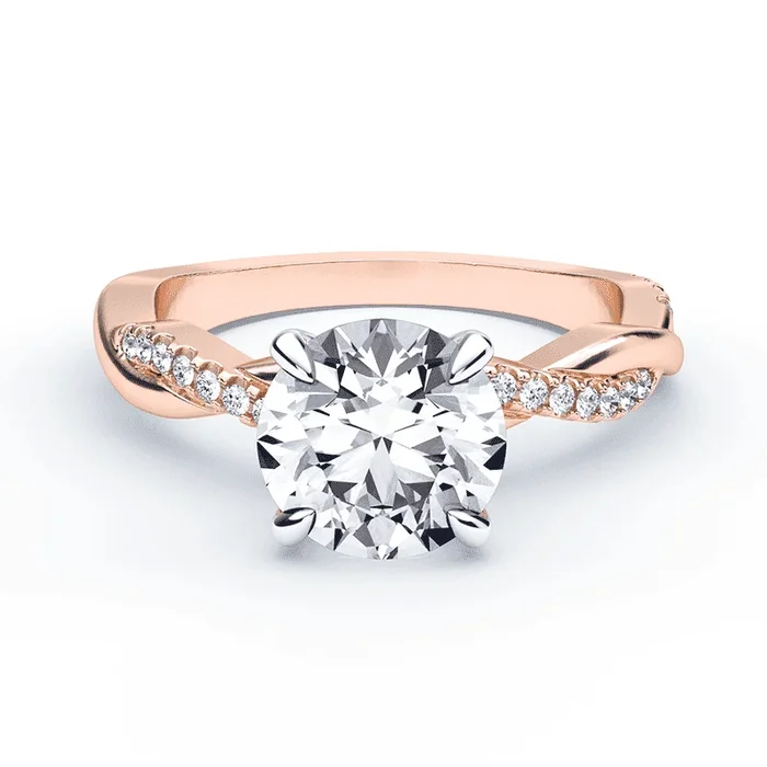 Twisted Band Hidden Halo Ring