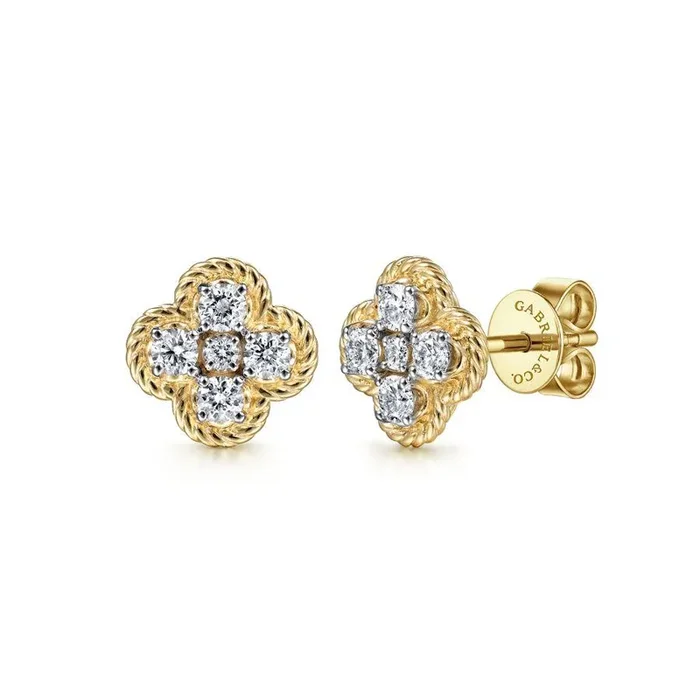 Twisted Diamond Stud Earrings