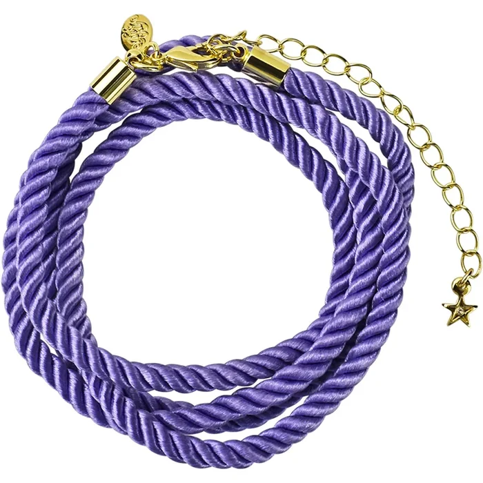 Twisted Sister 30″ Cord Necklace (Goldtone/Lavender)