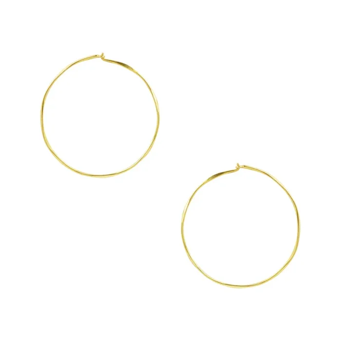Twisted Sleeper Hoops in Gold – 1 1/2″