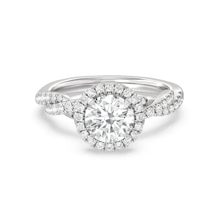 Twisted Vine Halo Engagement Ring