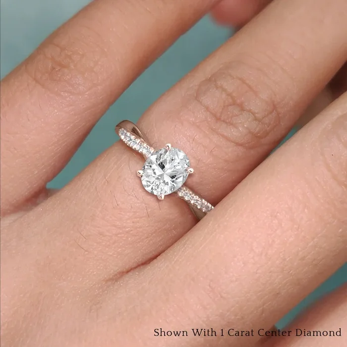Twisted Vine Oval Shpaed Diamond Engagement Ring