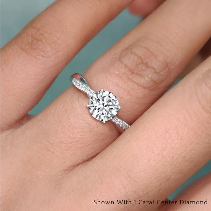 Twisted Vine Round Cut Infinity Engagement Ring