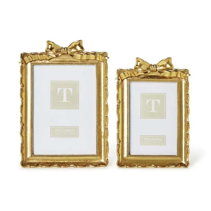 Two’s Company Gold Frames with Accent Bow