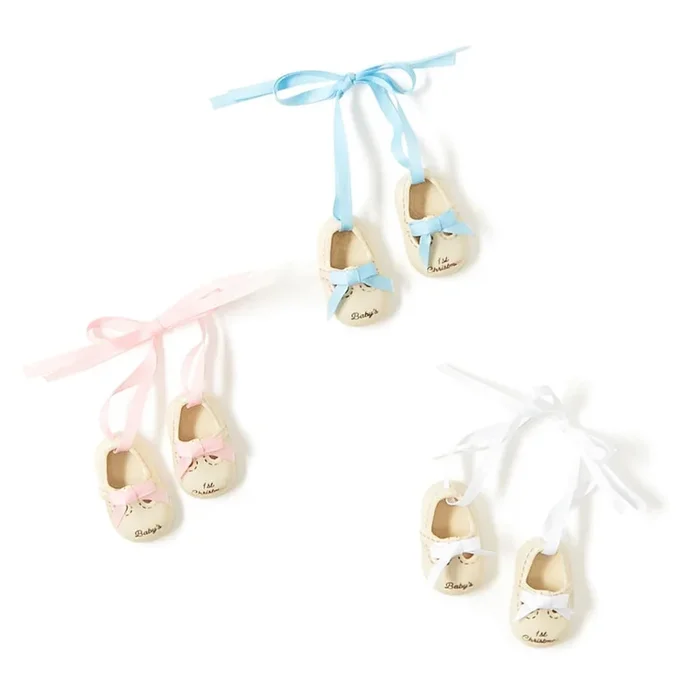 Two’s Company Pair of Baby Shoes Baby’s First Christmas Ornament