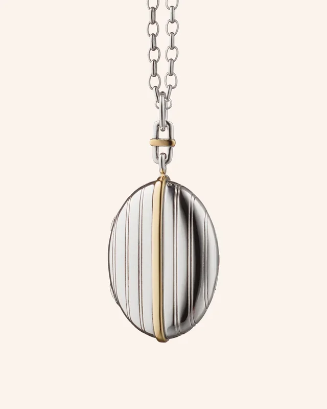 Two-Tone Four Image Pinstripe Locket