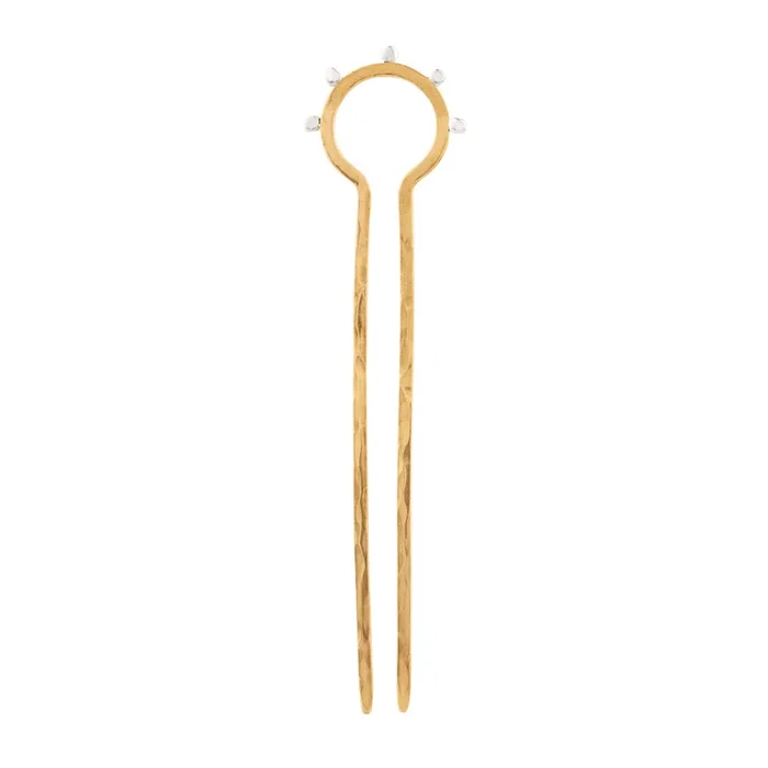 Two-Tone Horizon Hair Pin – Bronze & Silver – Large