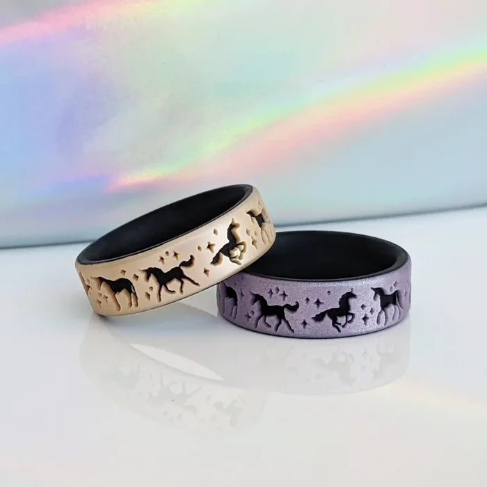 Unicorn Silicone Ring on Dual Layer