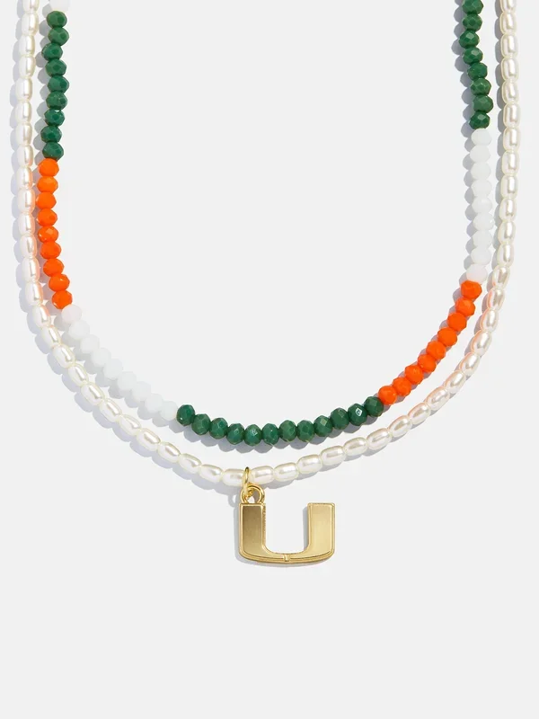 University of Miami Logo Beaded Necklace Set – University of Miami