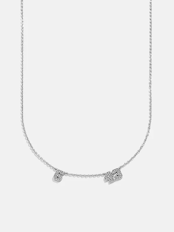 Varsity Number Custom Necklace – Two Silver Stations