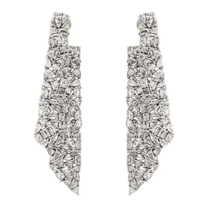 Vela Diamond Earrings in White Gold