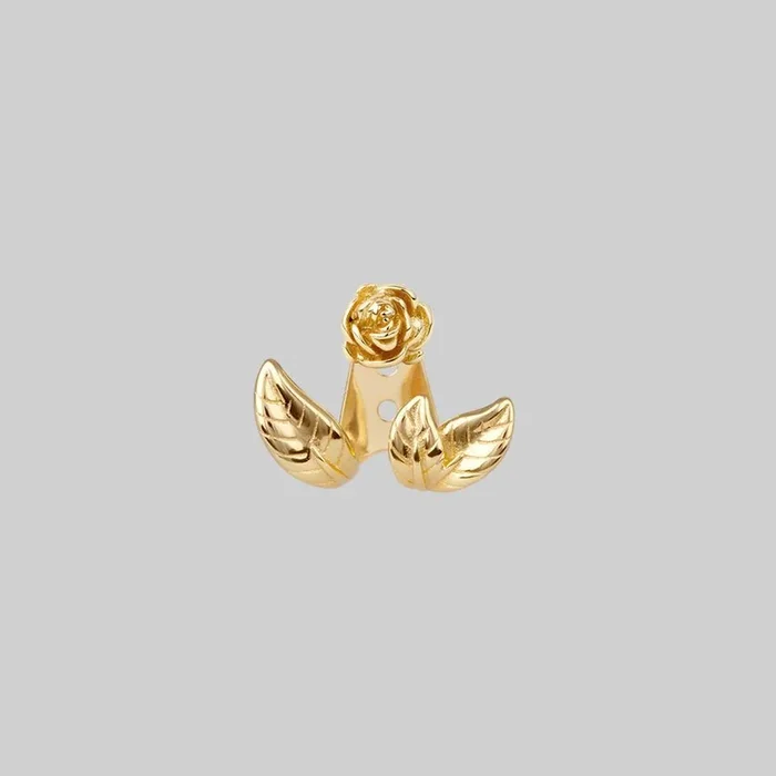VERDURS. Rose & Foliage Earrings – Gold