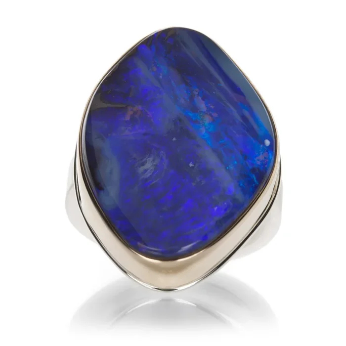 Vertical Boulder Opal Ring