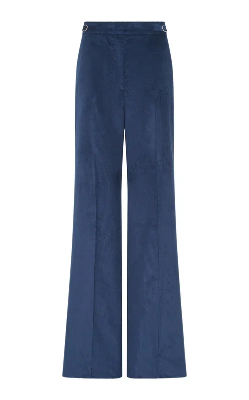 Vesta Flare Pant in Electric Navy Sea Island Cotton Corduroy