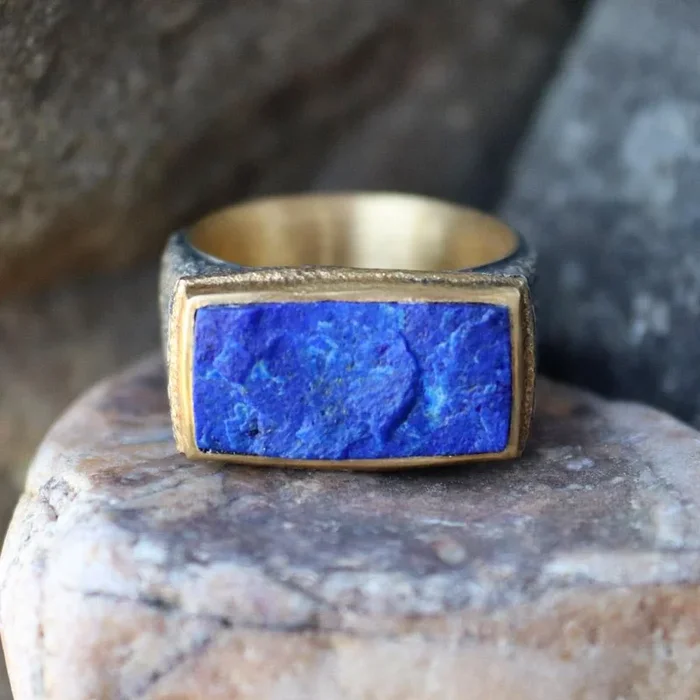 Vetus Lapis Ring in Two-Tone by Michael Jensen Designs