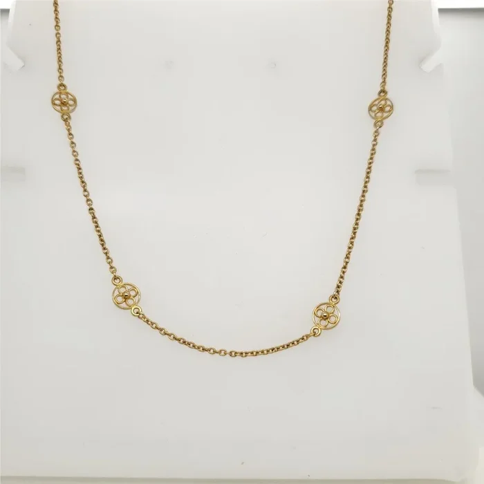 Vintage 14kt Yellow Gold Station Necklace