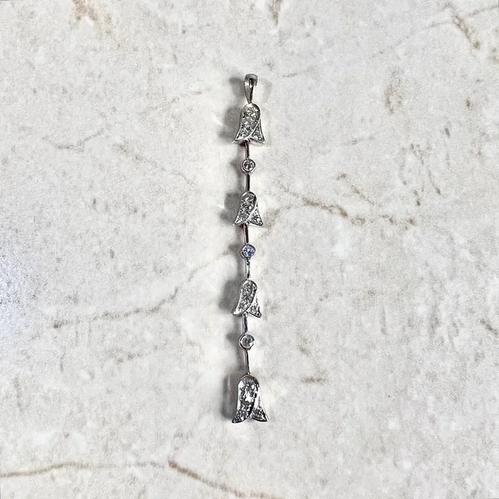 Vintage 18 Karat White Gold 0.60 Carat Diamond Pendant