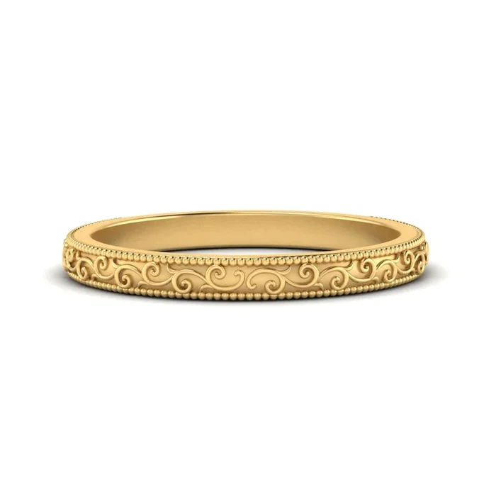 Vintage Hand Engraved Wedding Band