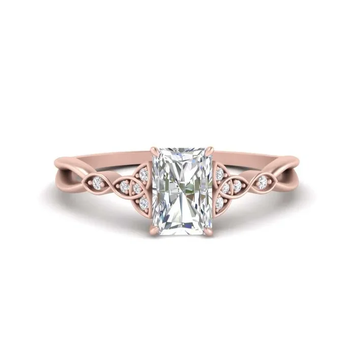 Vintage Irish Celtic Radiant Diamond Ring