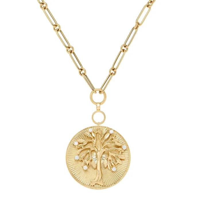 Vintage Tree of Life Pendant On Link Chain