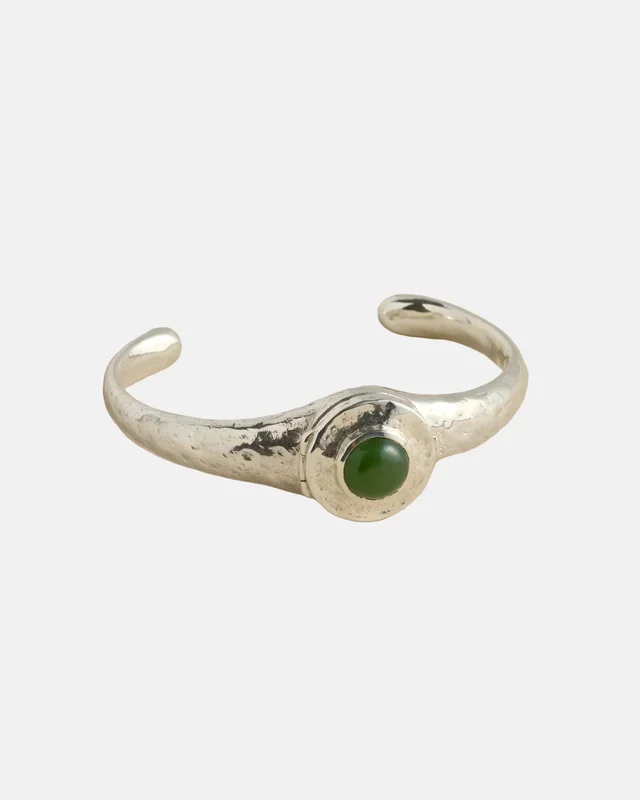 Vivianna Locket Cuff, Green Jade