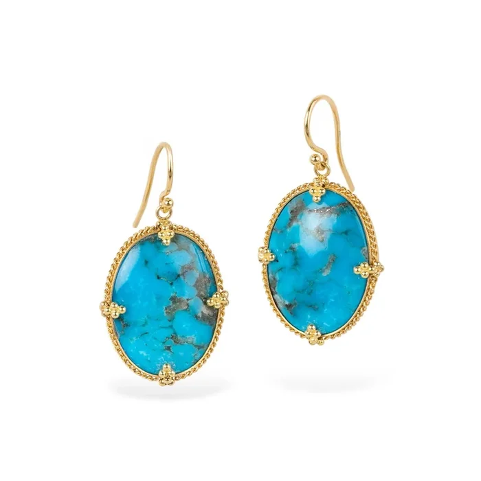 Vivid Blue Turquoise Earrings