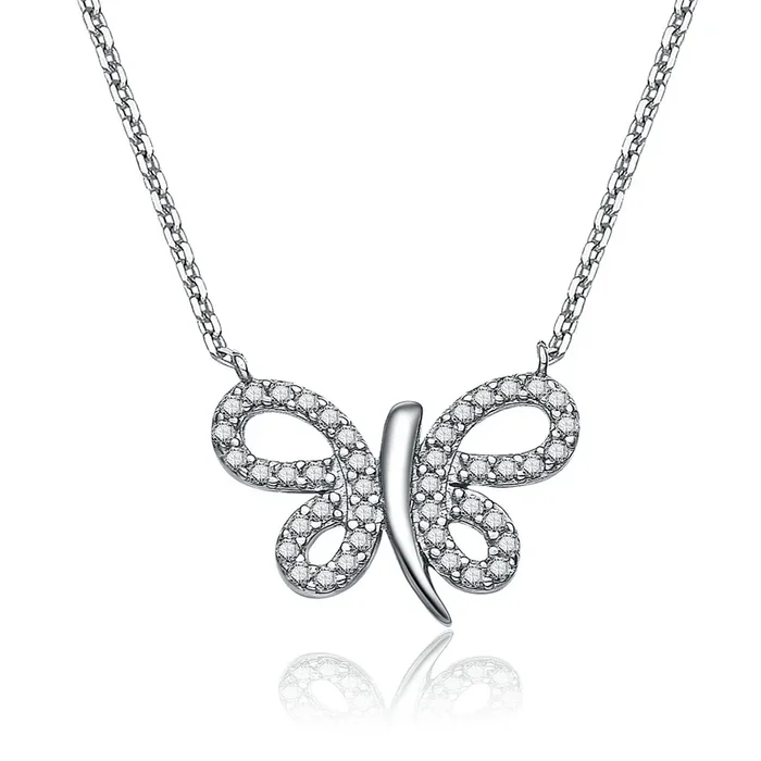 Vivienne Pavé Butterfly Pendentif Necklace