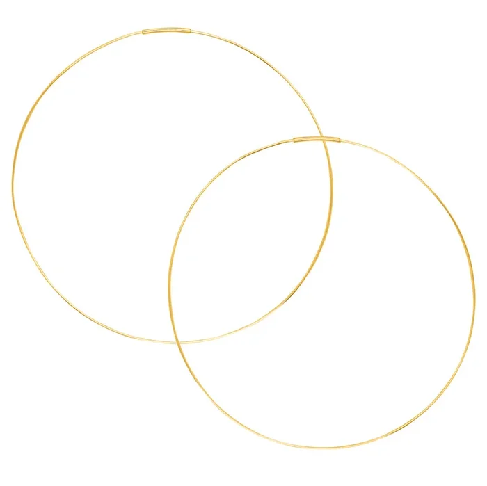 Wafer Wire Endless Hoops in Gold – 3″ – FINAL SALE