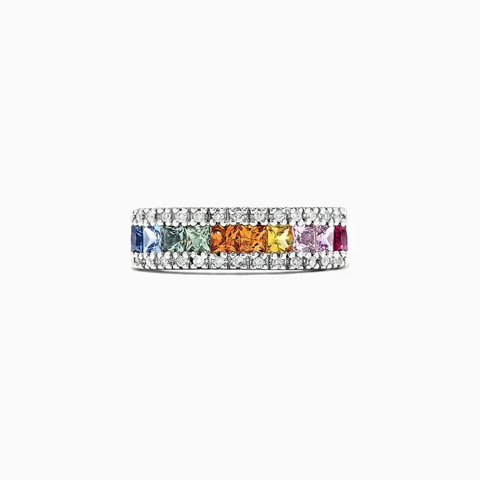 Watercolors 14K White Gold Sapphire & Diamond Ring, 1.46 TCW