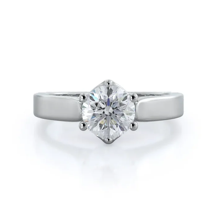 Weaved Cathedral Solitaire Diamond Engagement Ring